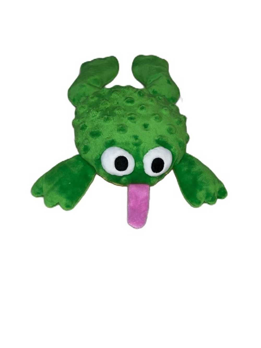 Plush Green Frog with Pink Tongue and Big Eyes Dog Toy